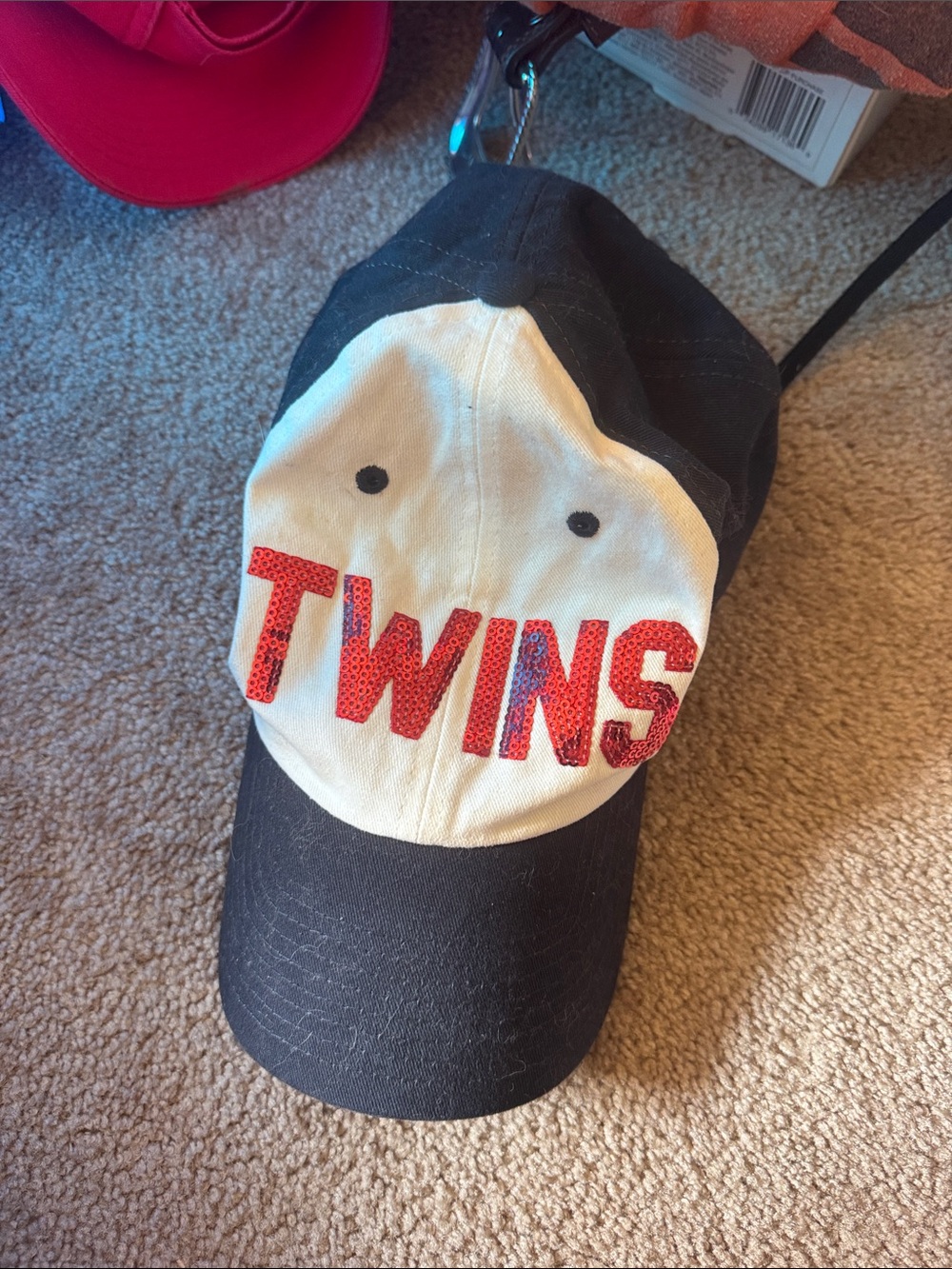 Victoria’s Secret PINK TWINS Minnesota sequin Embellished Two-Tone Baseball Cap